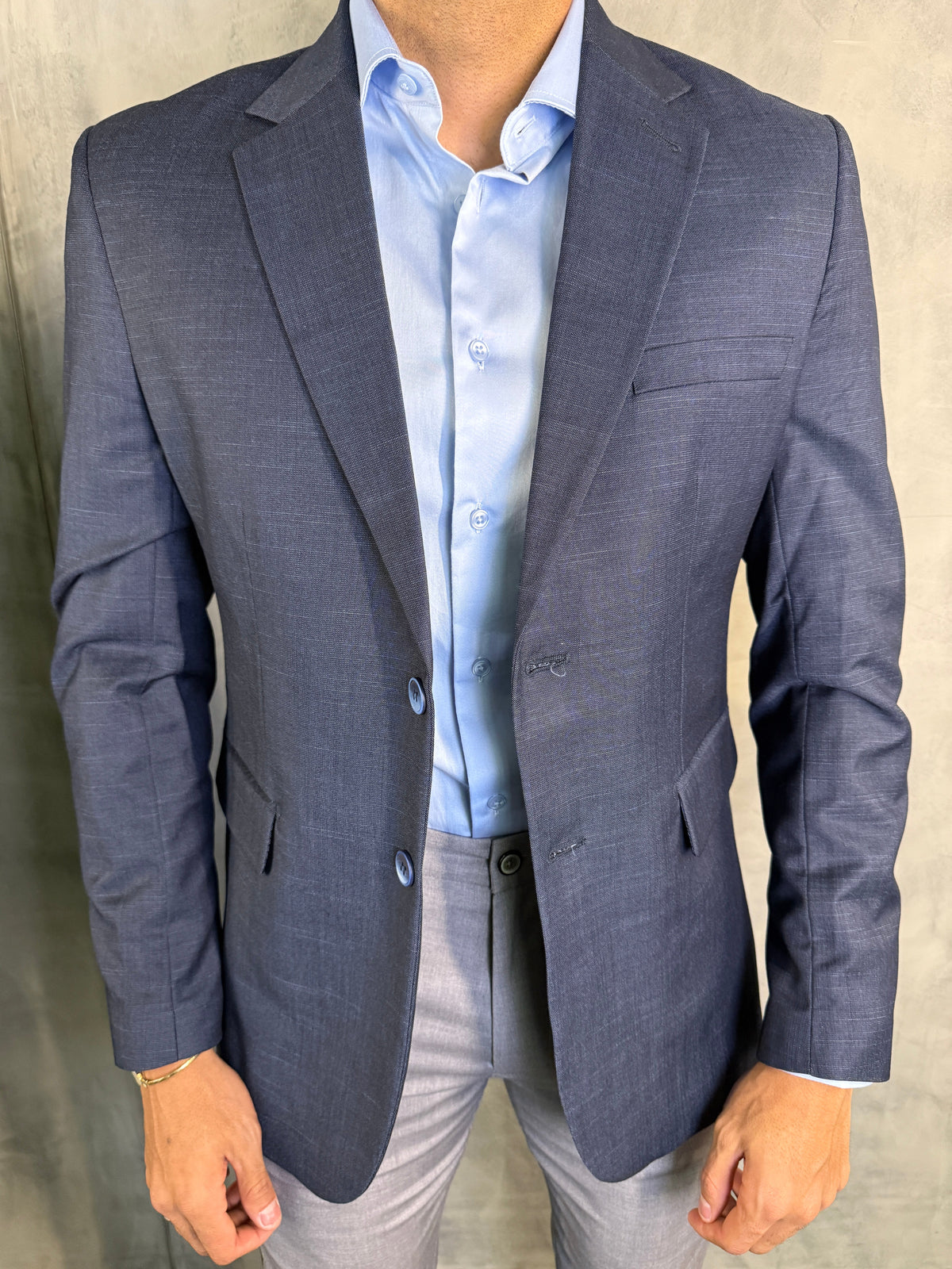 BLAZER SLIM POLIVISCOSE STRETCH LAP LARGA FATIOTA MARINHO