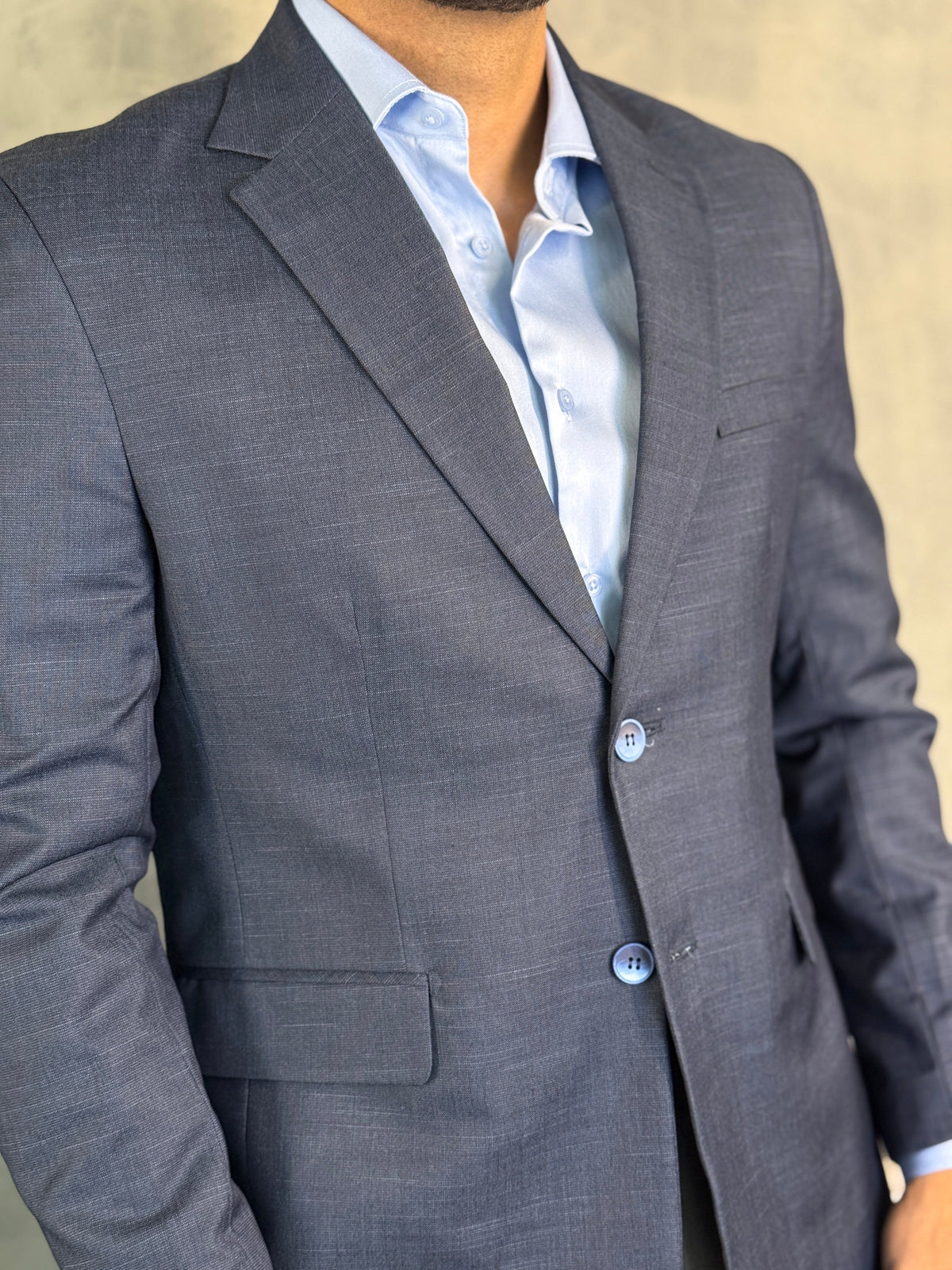 BLAZER SLIM POLIVISCOSE STRETCH LAP LARGA FATIOTA MARINHO