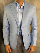BLAZER SLIM POLIVISCOSE STRETCH LAP LARGA FATIOTA AZUL CLARO