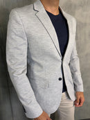 BLAZER MALHA POLIAMIDA PONTO H CINZA
