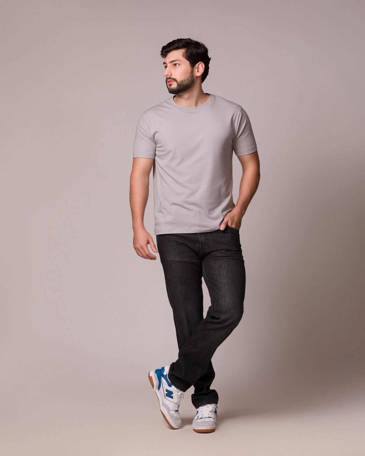 CAMISETA BÁSICA PONTO H CINZA GIZ