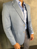 BLAZER SLIM POLIVISCOSE LAP LARGA FATIOTA AZUL CLARO