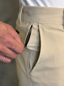 BERMUDA ALFAIATARIA JOGGER KINGEJOE BEGE